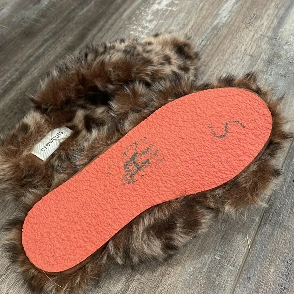 Crewcuts Kids Animal Print Faux Fur Slippers